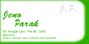 jeno parak business card